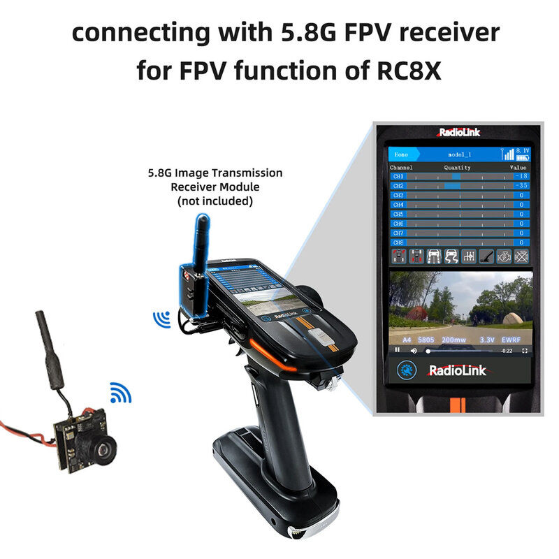 Radiolink EWRF 708R 5.8G FPV Receiver 48CH Wireless Audio/Video Receiver Module for RC8X Transmitter