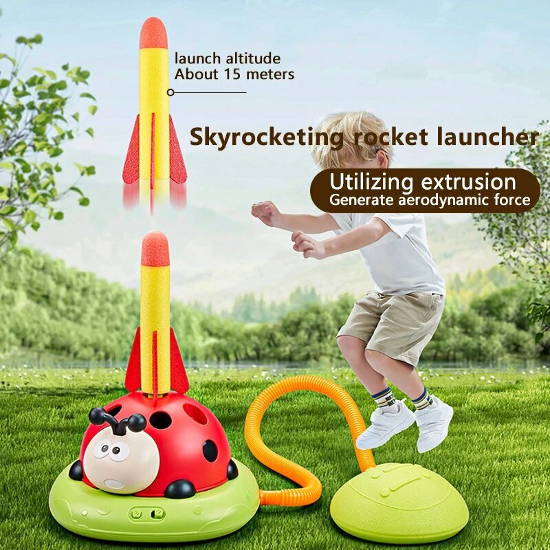 3 в 1 Божья коровка многофункциональная машина для упражнений Ferrule Jump Rocket Launcher Спортивная развлекательная игра уличная развивающая игрушка