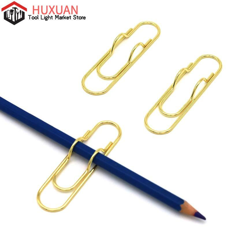 5Pcs Paper Clips Metal Pen Holder Clip School Bookmarks Notebook Photo Memo Ticket Clip Student Stationery Office Supplies