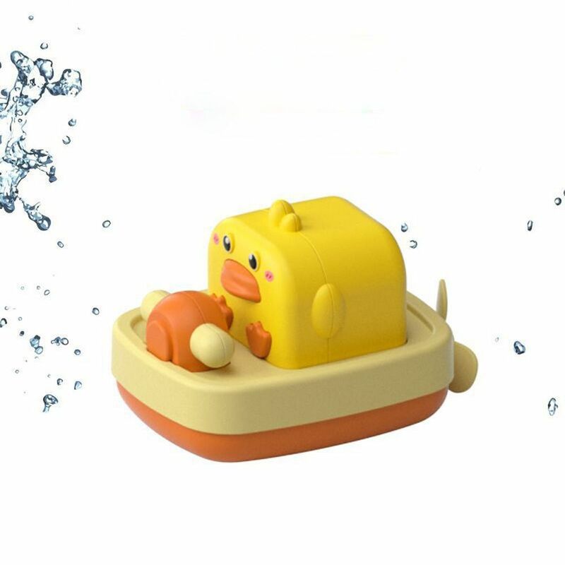Divertido juguete de baño para niños, pato amarillo, Rana, agua, divertido, yate, cuerda, reloj, natación