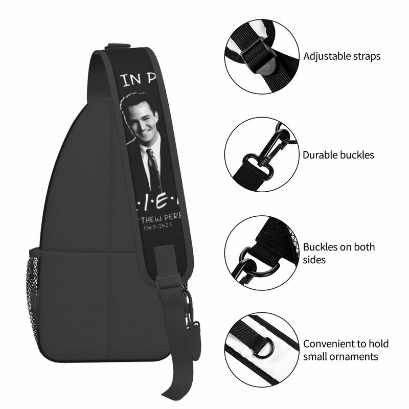 Matthew Perry Rest In Peace Sling Bag Chest Crossbody Shoulder Sling Backpack Outdoor Sports Daypacks Casual School Bags
