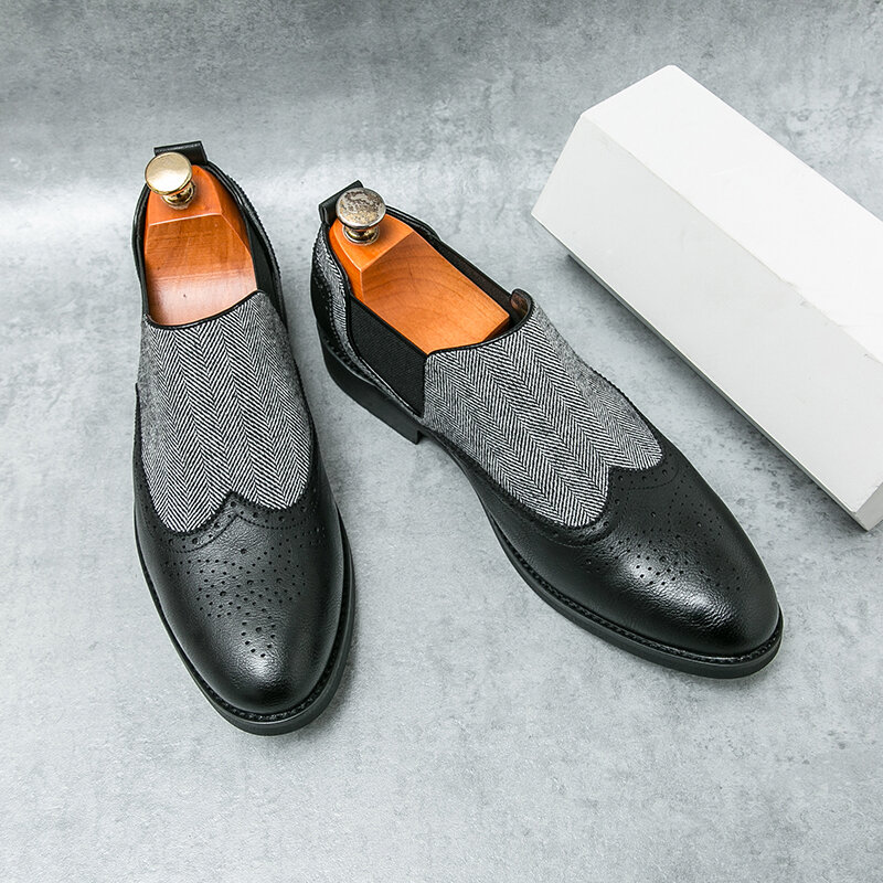 Nieuwe Heren Klassieke Carrière Leren Schoenen Mode Casual Rijschoenen Man Brock Handgemaakte Vintage Chelsea Slip-On Loafers