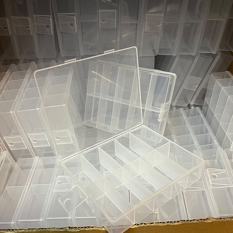10 griglie trasparenti fogli per unghie vuoti scatola di immagazzinaggio gioielli in plastica perline gemme strass False Nail Art Tips Box Case Organizer