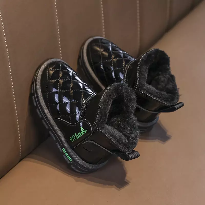 Buty zimowe dla dzieci wysokiej platformy antypoślizgowe odporne na zużycie Plus aksamitne utrzymanie ciepła modne All-match wygodne miękkie