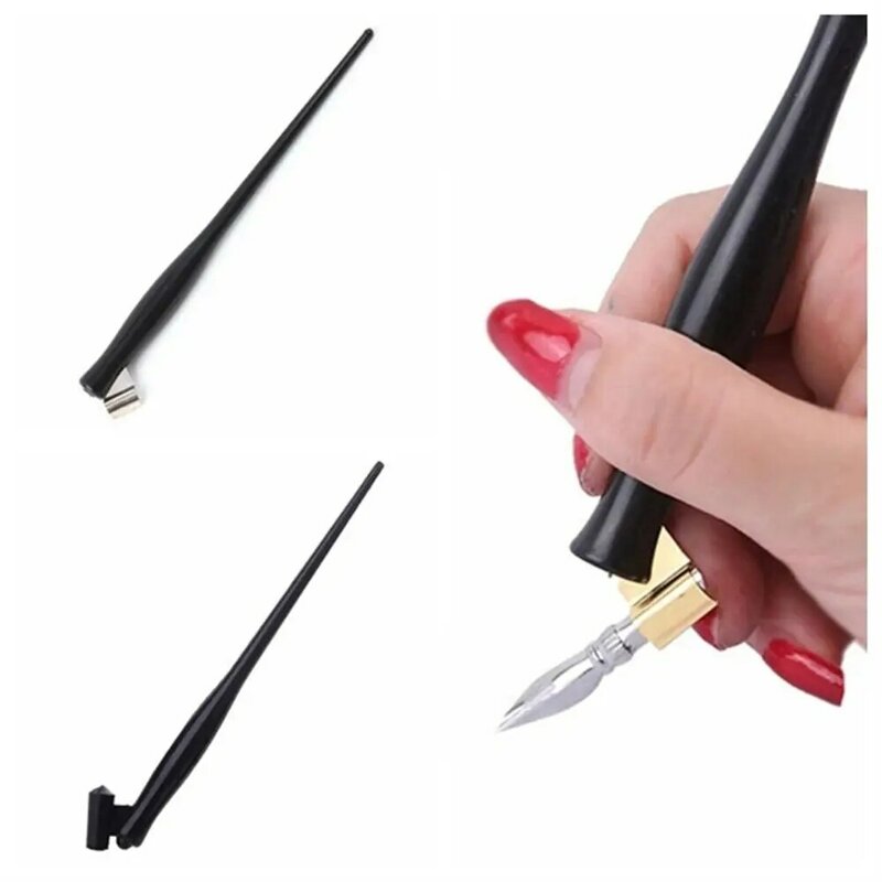 Oblique Dip Pen Holder Art Drawing English Writing Calligraphy Pen Nib Adjustable Antique Copperplate Script Pen Stationery
