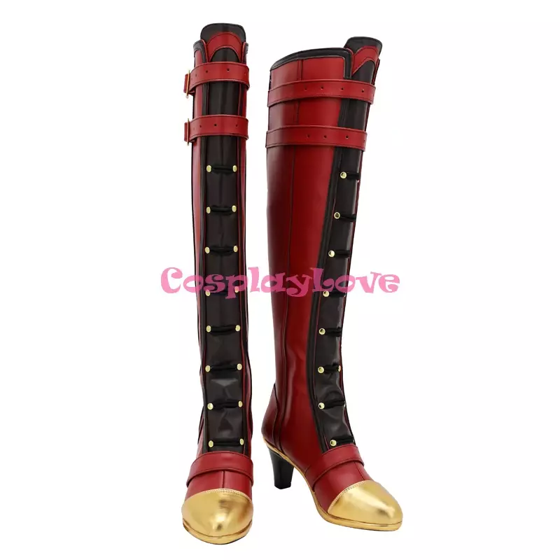 أحذية جلدية من CosplayLove Ensemble Stars ، أحذية طويلة كوسبلاي حمراء من Valkyrie Itsuki Shu ، مصنوعة خصيصًا