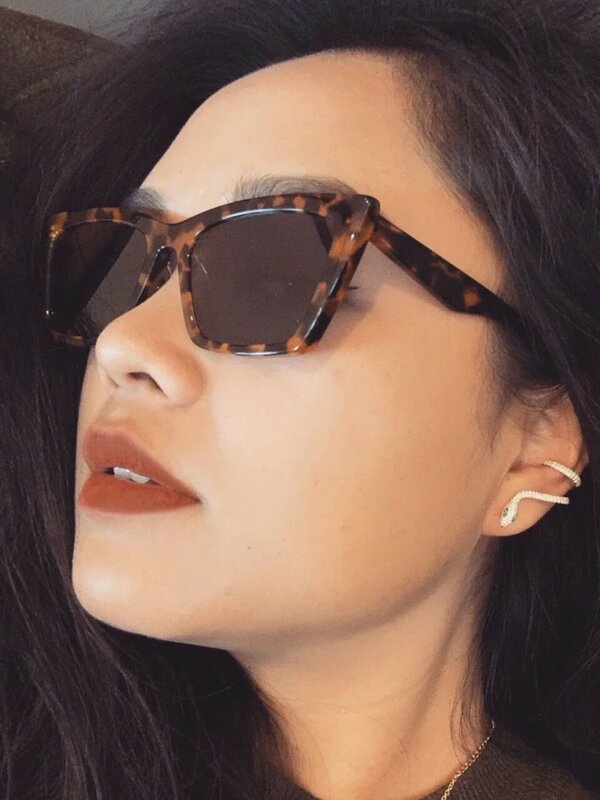 INS винтажные кошачий глаз солнцезащитные очки женские квадратные маленькие солнцезащитные очки в оправе женские брендовые дизайнерские ретро оттенки модные Óculos De Sol