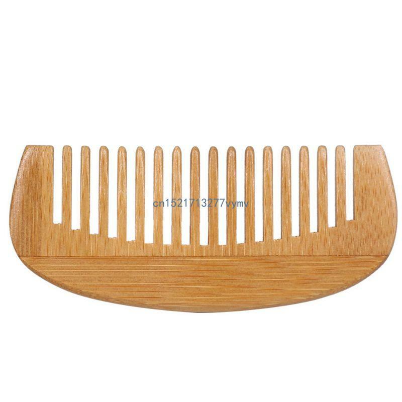 Mini peignes à cheveux en bois bambou naturel portables 12cm longueur, en forme incurvé