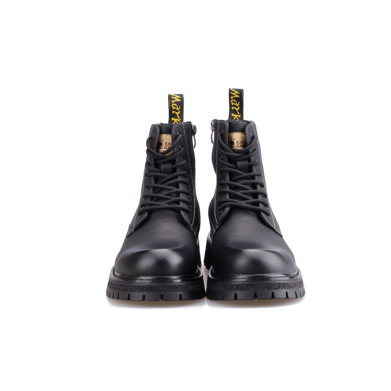 Wysokie buty skórzane moda kostki buty wojskowe dla mężczyzn buty zimowe sznurowane gumowe podeszwy antypoślizgowe Botas Hombre