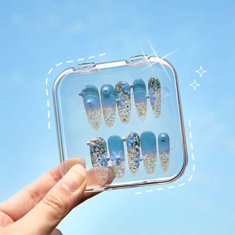 1Pc Nieuwe Nail Art Organizer Transparante Plastic Verpakking Nagelverbetering Opslag Sieraden Ketting Display Geschenkdoos