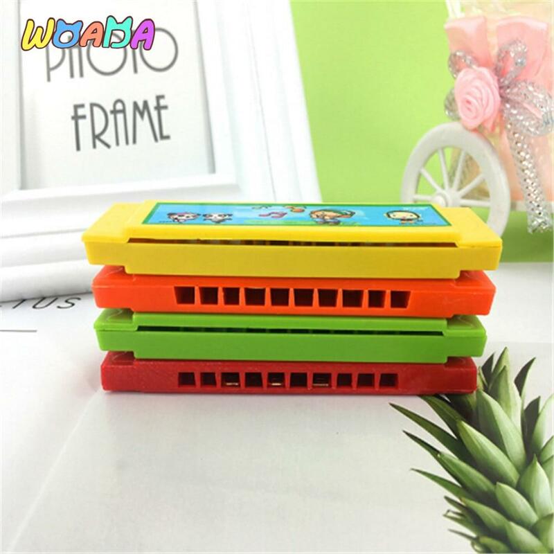 Bambini Early Educational Music Learning Toy Wood Plastic Harmonica Fun Double Row 16 fori giocattolo musicale armonica colore casuale