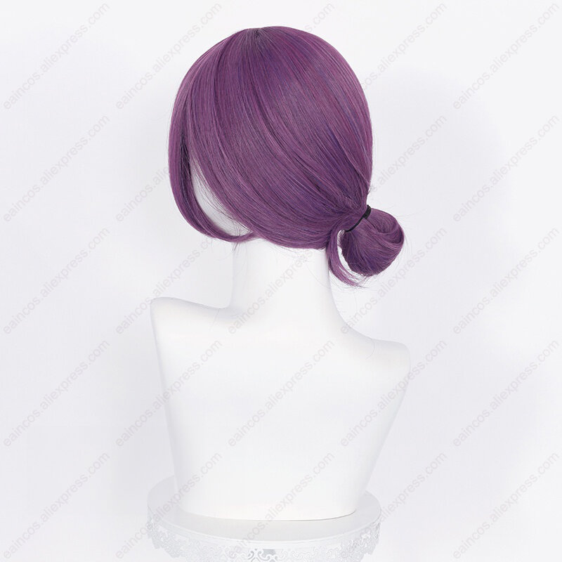 Парик для косплея аниме Reze, 45 см, фиолетовые разноцветные парики, термостойкие синтетические волосы