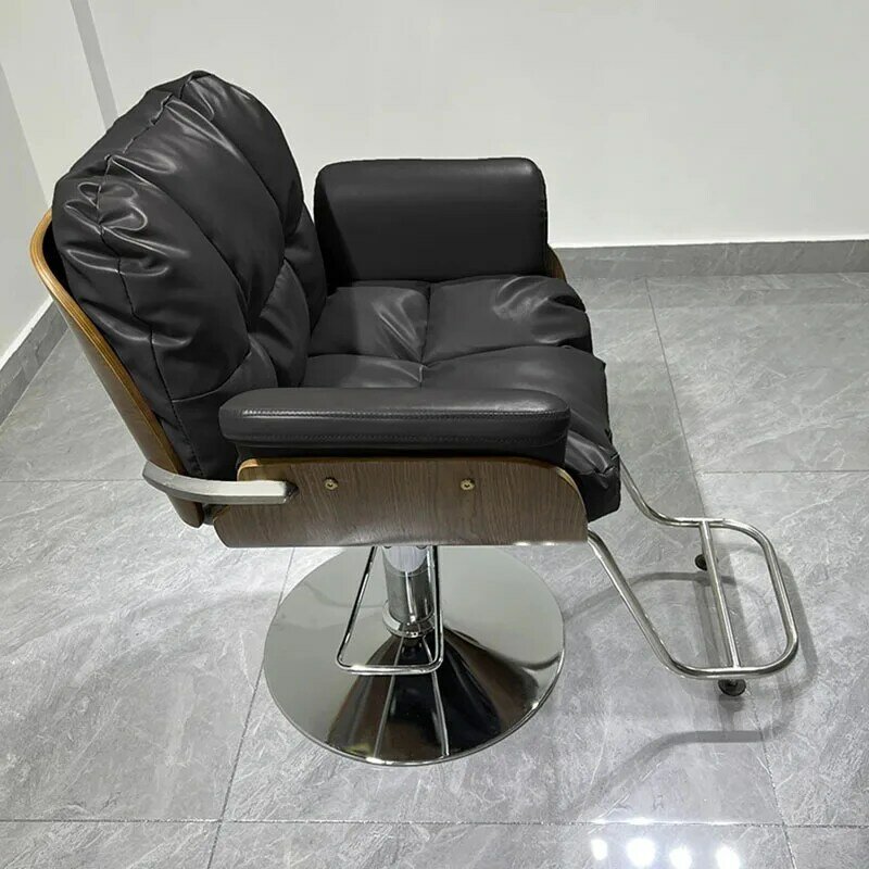 Luksusowy komfortowy krzesło do salonu przenośny zakład fryzjerski z hidrauliczną nogą krzesło do salonu krzesło obrotowe mebli handlowych w stylu Vintage Silla De Barbero