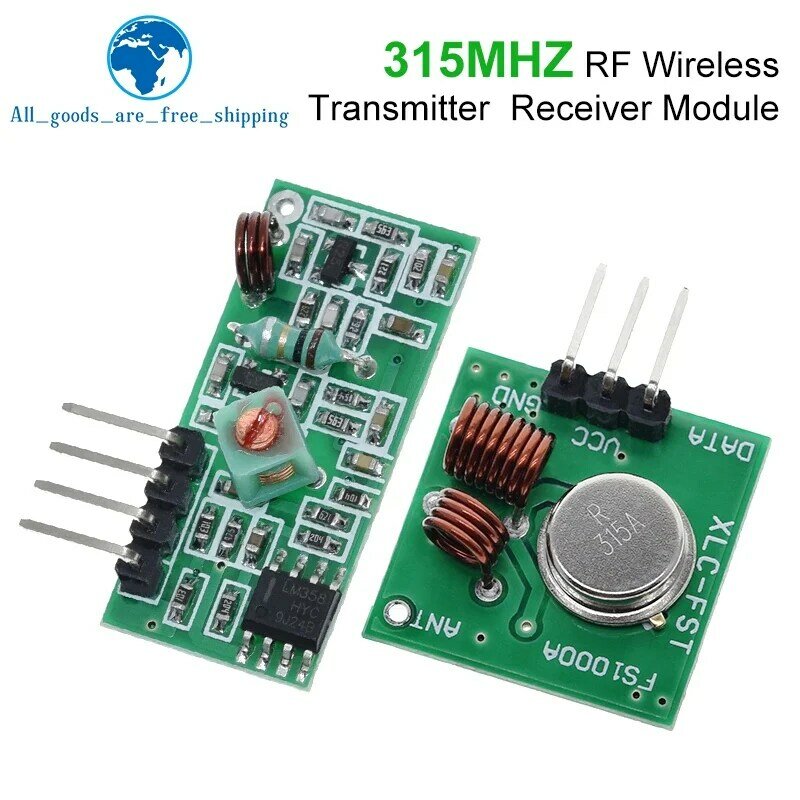 Tzt inteligente eletrônica 433mhz rf transmissor e receptor módulo link kit para arduino/braço/mcu wl diy 315mhz/433mhz sem fio