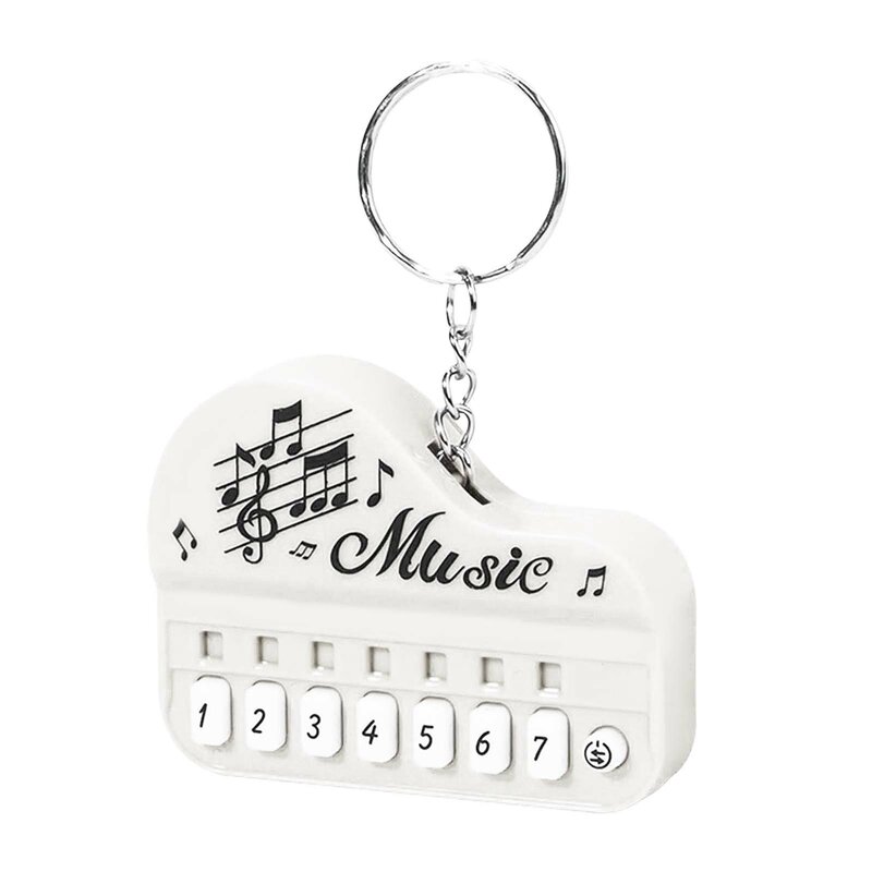 Gantungan kunci Piano elektronik, gantungan kunci Piano jari kreatif dengan lampu, liontin Organ elektronik Mini untuk rumah bepergian B88