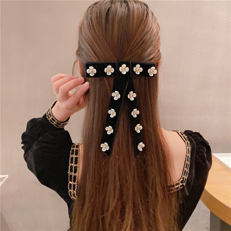 Gravata borboleta broche hairpin para nova moda feminina coreano estilo faculdade camisa branca veludo camélia bowtie collar flor pinos emblema