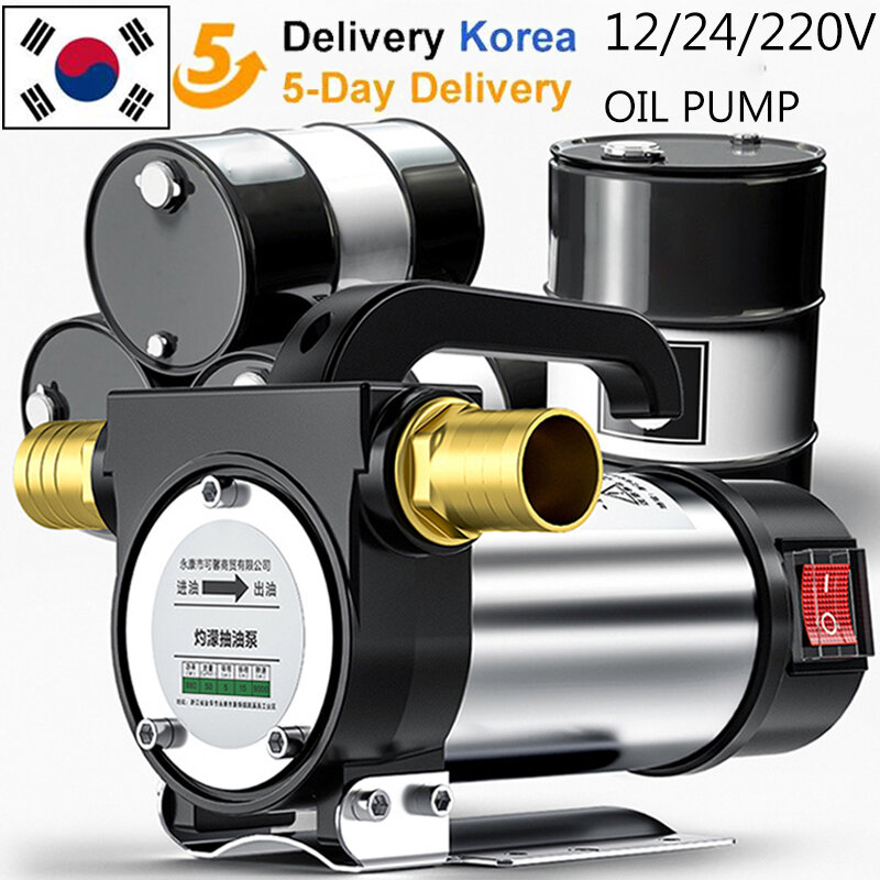 220V Electric DC 12V/24V Oil Pump Self Priming For Diesel Kerosene Transfer Fuel Oil Well Water Pump 50L/min Forward And Reverse