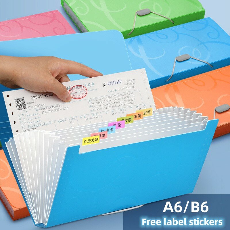 서류용 방수 파일 가방, 파일 폴더 포켓 확장 지갑, B6, A6, 파일 정리 도구, 책상용 바인더