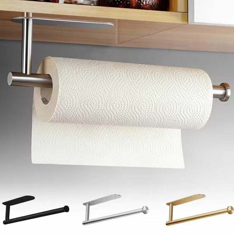 Самоклеящийся держатель для полотенец из туалетной бумаги, держатель для рулонной бумаги без отверстий, кухонный крючок, держатель для хранения, настенное крепление из нержавеющей стали