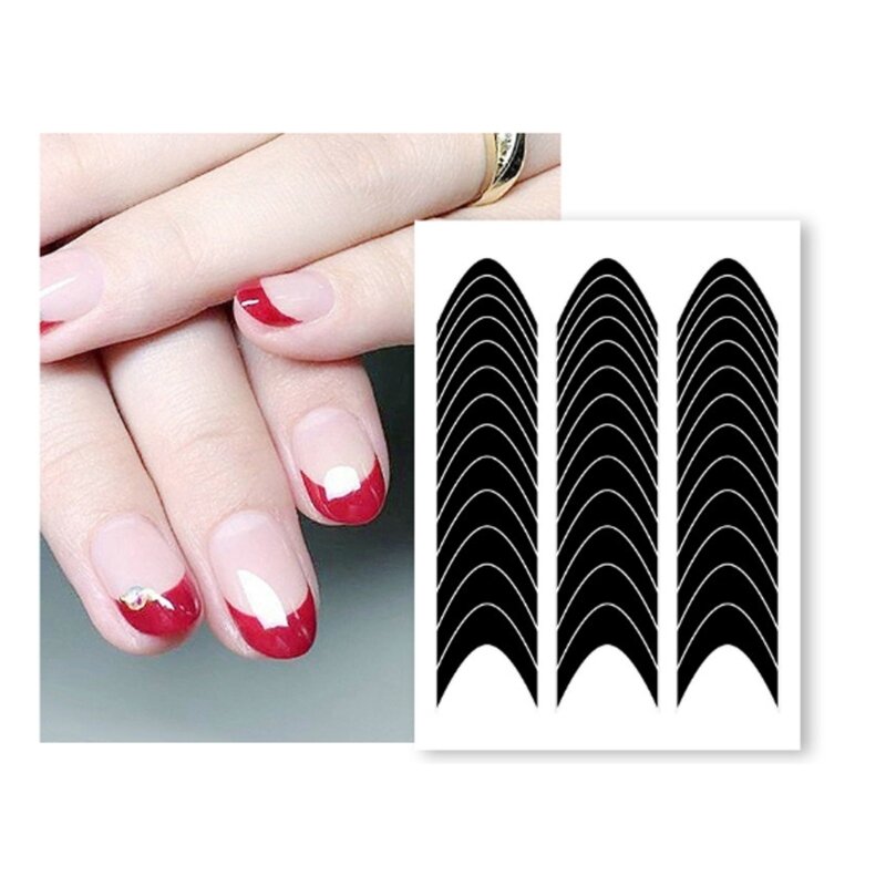 Качественные наклейки для дизайна ногтей, направляющие для кончиков ногтей для легкого французского маникюра, Прямая доставка