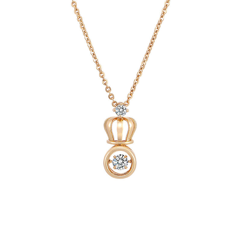 Ожерелье из настоящего 18-каратного золота, ожерелье с подвеской из драгоценных камней для женщин, винтажные Изящные ювелирные украшения с изображением бьющегося сердца и короны