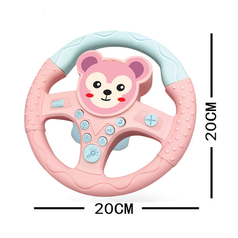 Steering Wheel Toy with Sound and Light Simulated Driving Controller Steering Wheel Car Seat Toy for Toddler Kids