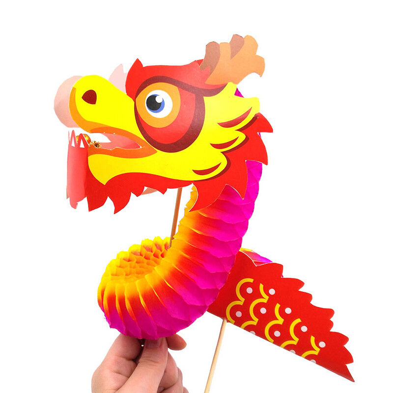 Китайский новый год, танцевальная бумага дракона и Льва, подарок с вырезом, ностальгия, детские игрушки ручной работы, пробуждение льва