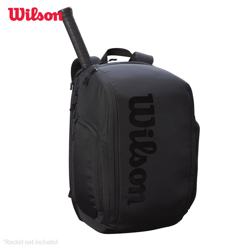 Wilson-mochila de tenis para 2 raquetas, bolsa de tenis para 2 raquetas con compartimentos de aislamiento, color negro Pro Staff s V13 Super Tour Team