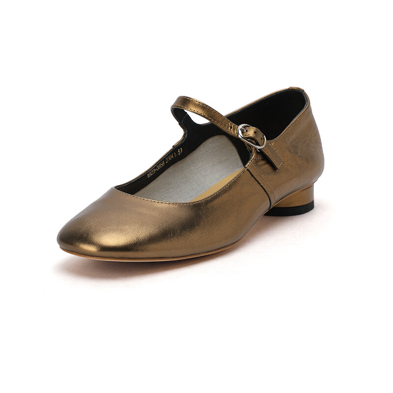 女性用天然レザーパンプス,高品質の22-2022 cm牛革の靴,非常に柔らかい四角いつま先,ゴールドカラー,新しいコレクション24.5