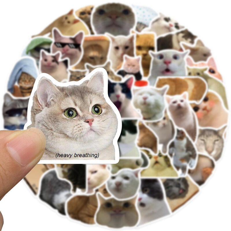 50 Buah/Set Stiker Kucing Kawaii Buku Tempel Buku Harian Sampah Jurnal Kerajinan Kit Diy Stiker Cangkir Koper Laptop Perlengkapan Alat Tulis