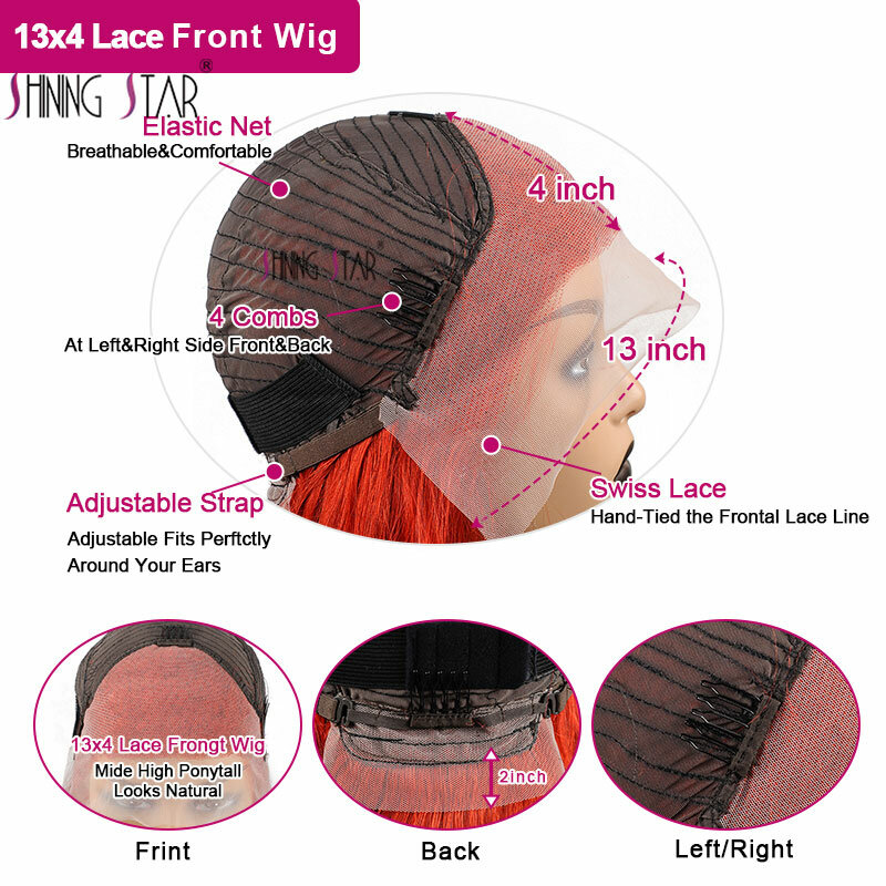 13X6 Body Wave Lace Front Pruik Bordeauxrood Lace Front Human Hair Pruiken Krullend Peruaanse 13X4 Hd Lace Frontale Pruik 30 34 Inch