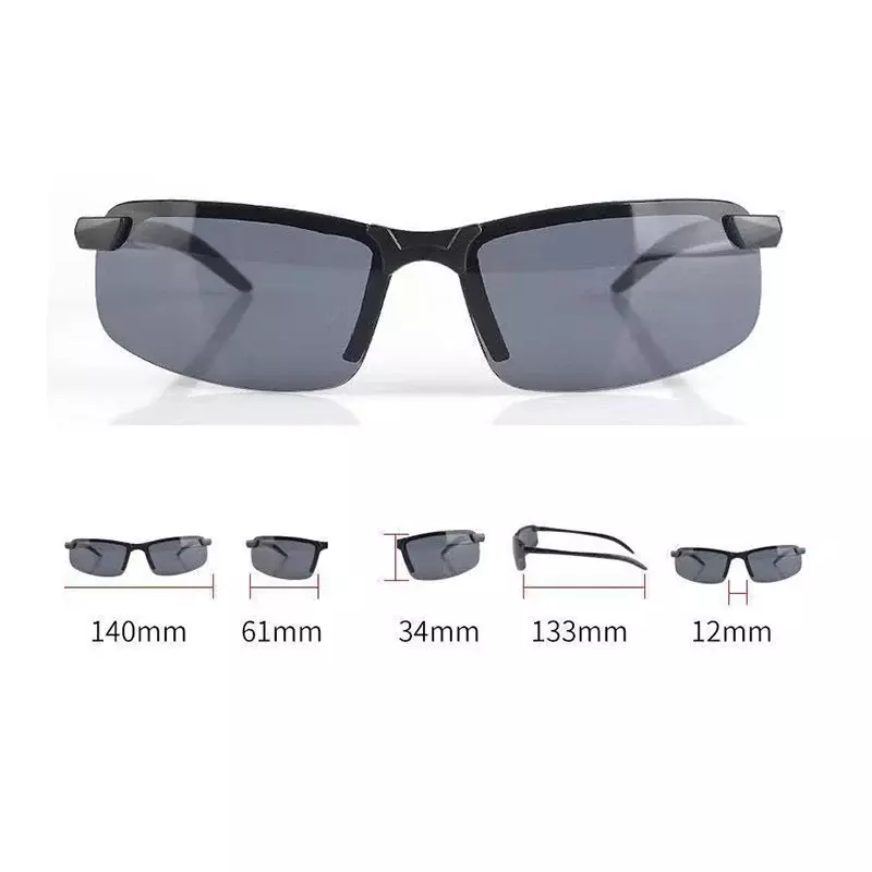 Gafas de visión nocturna antideslumbrantes para hombres y mujeres, gafas de sol de medio marco para conducir, gafas deportivas al aire libre, gafas de día y noche