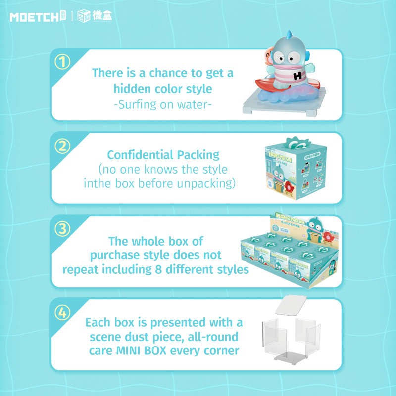 Moetch Sanrio HANGYODON Worry Free Life Series Mini Box Blind Box Toys Cute Anime Figure Mystery Christmas Gift Kid Toy New Year