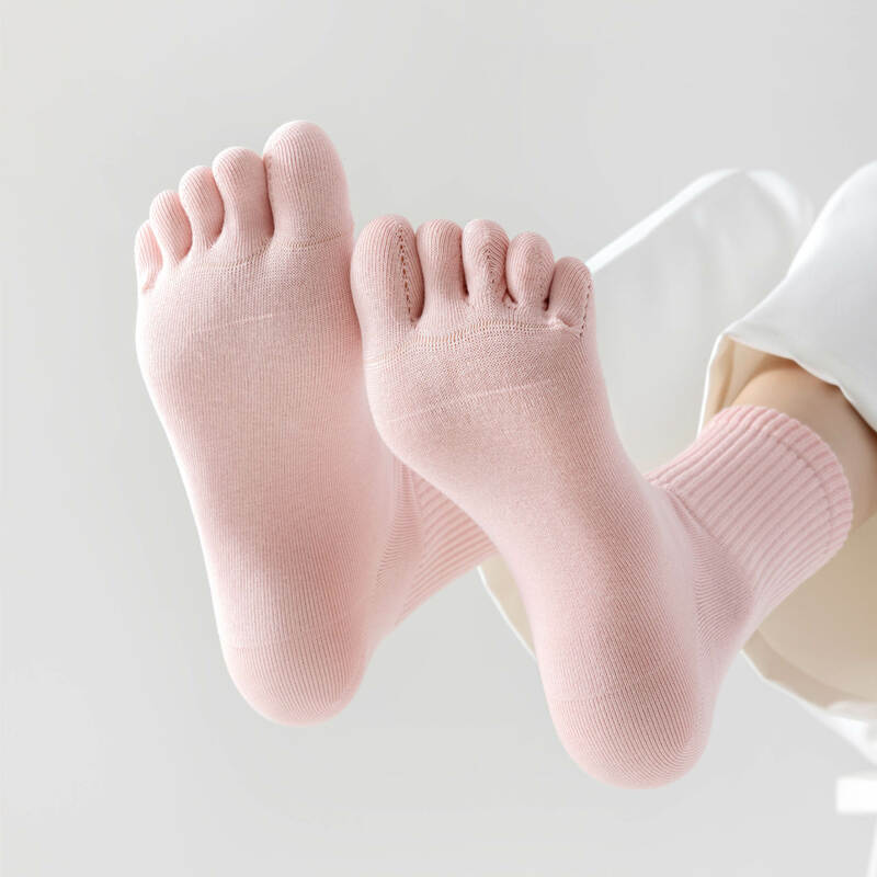 1Pair Cotton Women Five-Finger Socks Fashion Solid Color Soft Cotton Breathable Elastic Ankle Short Socks Grils Sport Toe Sokken