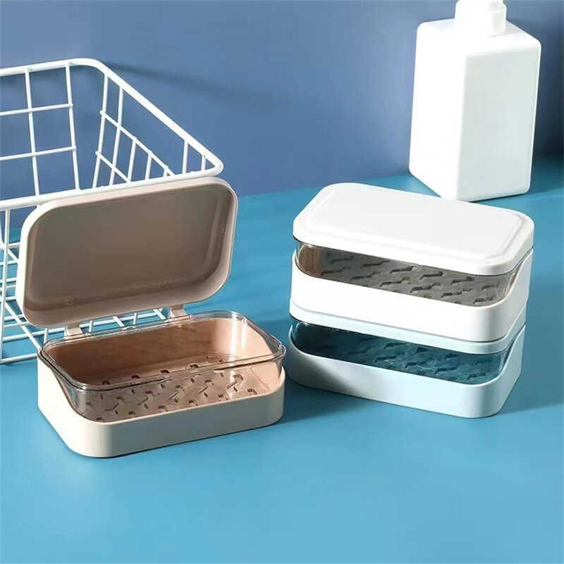 1pc Holder Non Slip Soap Box Toilet Shower Tray Draining Rack Bathroom Gadgets Soap Dish Soap Tray Holder