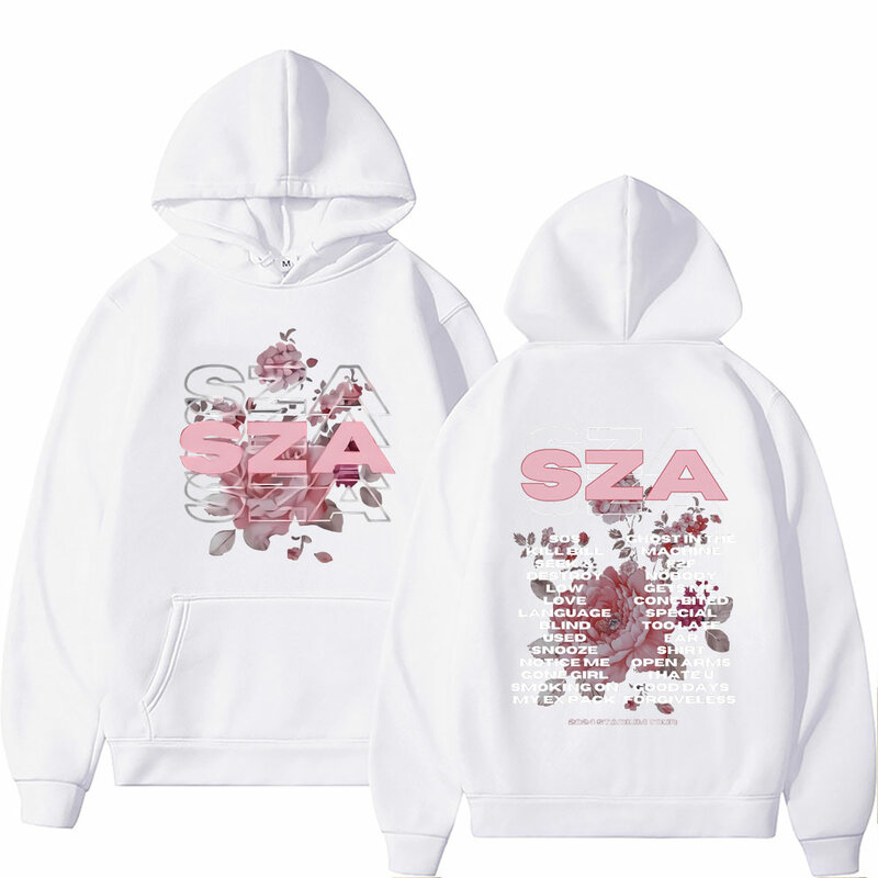 Rapper SZA SOS Stadium Tour 2024 Double Sided Graphic Hoodie Men Women Hip Hop Fashion Sweatshirt Male Loose Oversized Hoodies