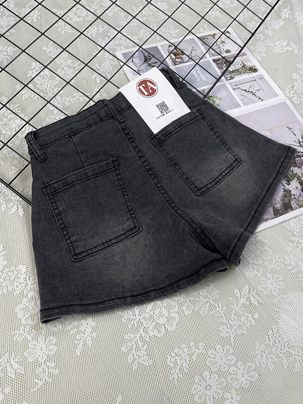 2023 Zomer Zwarte Gotische Denim Shorts Dames Mode Hoge Taille Dames Streetwear Blauwe Shorts Jeans Y 2K Casual Harajuku Koreaans