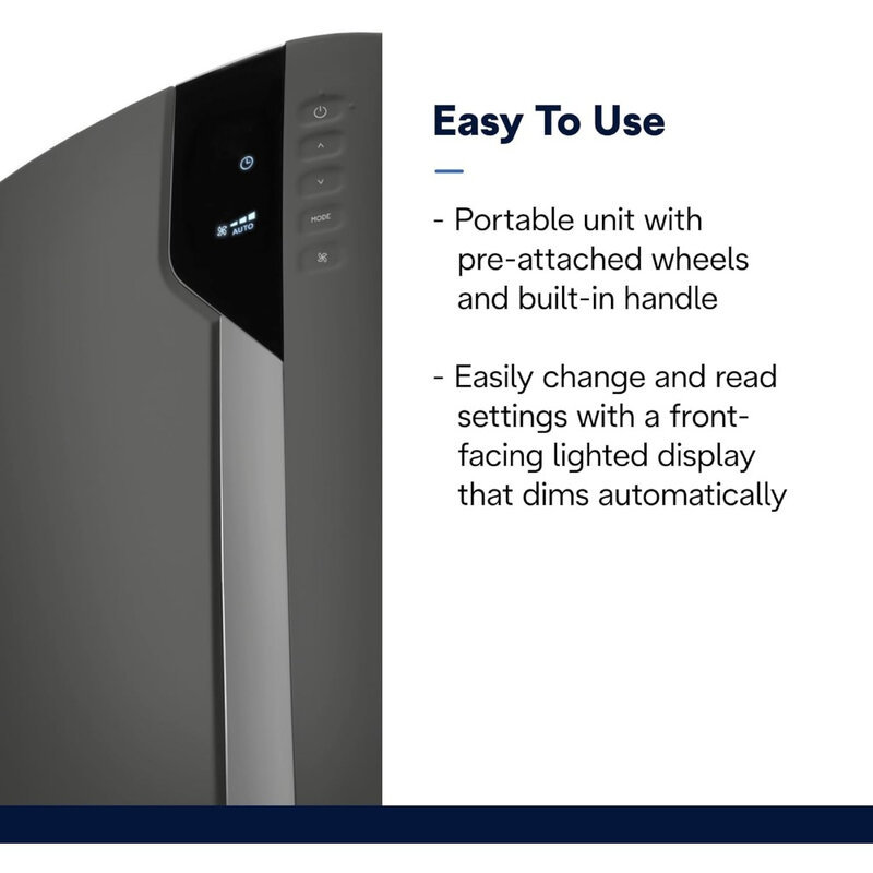 Aire acondicionado portátil, para habitaciones de hasta 500 metros cuadrados, modos de refrigeración, deshumidificación y ventilador, fácil de usar, filtro lavable incluido