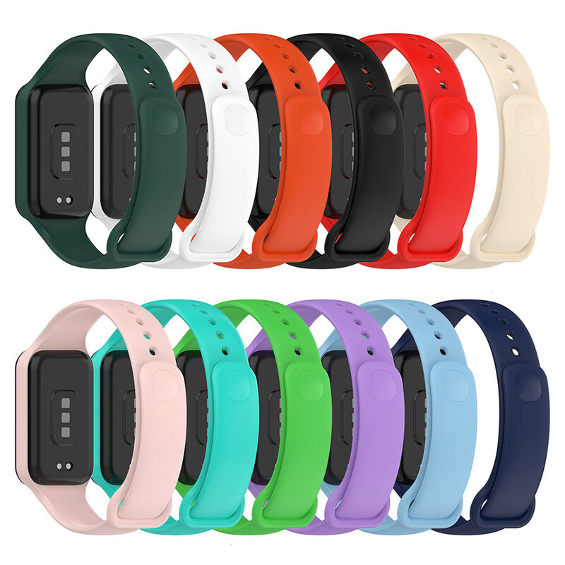 Tali gelang silikon untuk Xiaomi Smart Band 8, gelang aktif tali jam untuk Redmi Band 2