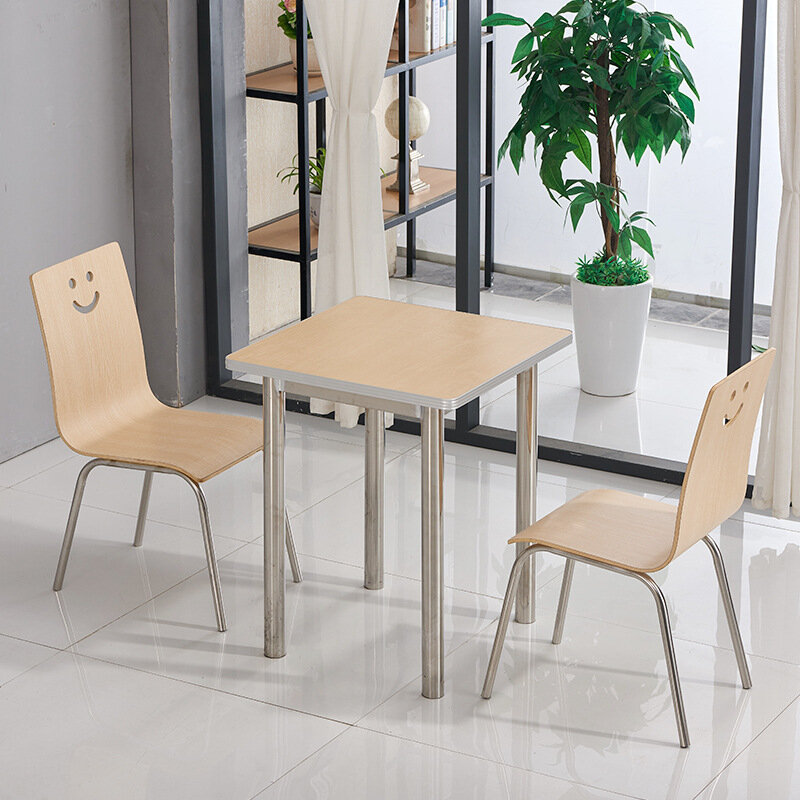 Juego de mesa de comedor y silla de madera, diseño ergonómico y respetuoso con el medio ambiente, muebles para cantina escolar, a la venta