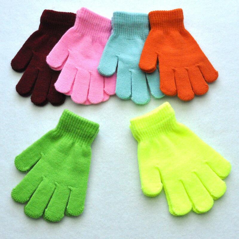 2023 New Children Winter Warm Knitted Gloves Baby Girls Baby Boys Toddler Knitted Acrylic Gloves