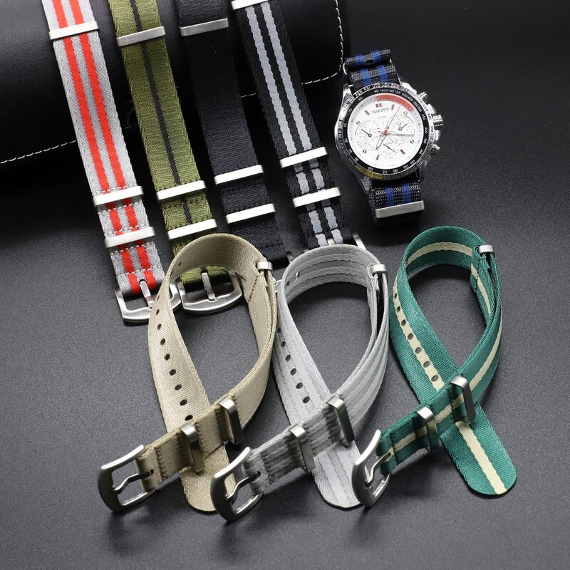 Bracelet de montre en nylon souple de qualité supérieure, sport universel pour la maison, remplacement Correa Reloj, bracelet de montre en nylon, 20mm, 22mm