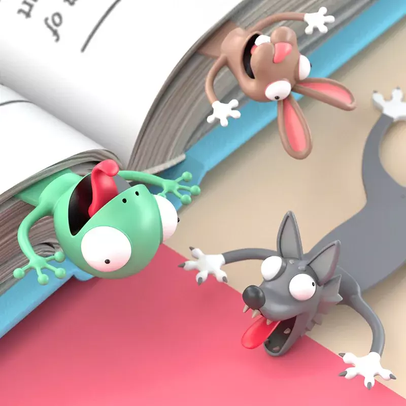 Segnalibro Stereo 3D creativo simpatico cartone animato marcatore animale Kawaii Cat Panda segnalibro di pagine regali per bambini articoli di cancelleria per la scuola
