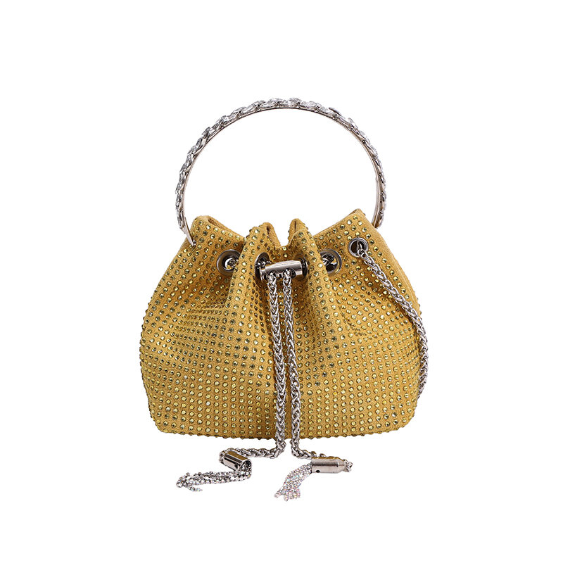 女性のためのファッショナブルなハンドバッグ,引きひも付きの丸いハンドル,豪華なチェーンショルダーバッグ,新しいコレクション2023