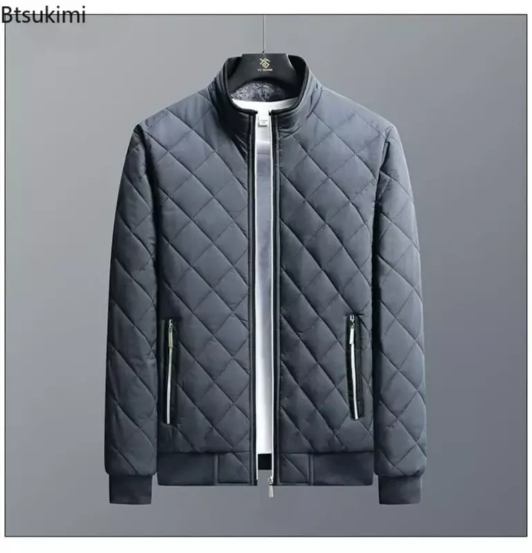 Мужская теплая куртка-бомбер, повседневная приталенная куртка с флисовой подкладкой, размеры до 5XL, Осень-зима 2024
