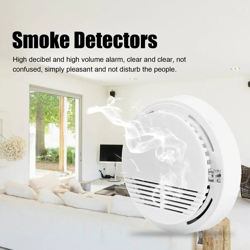 1pcs Smoke Detector Fire Detector Alarm Sensitive Photoelectric Independent Fire Smoke Sensor For Home Office Shop Home