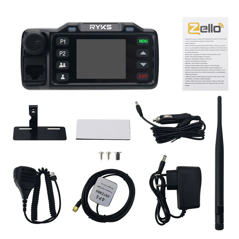 Радиоприемник Zello с длинным радиусом действия, 100 км, Zello 4G, GPS, Wi-Fi, Интернет, Bluetooth, Автомобильная рация