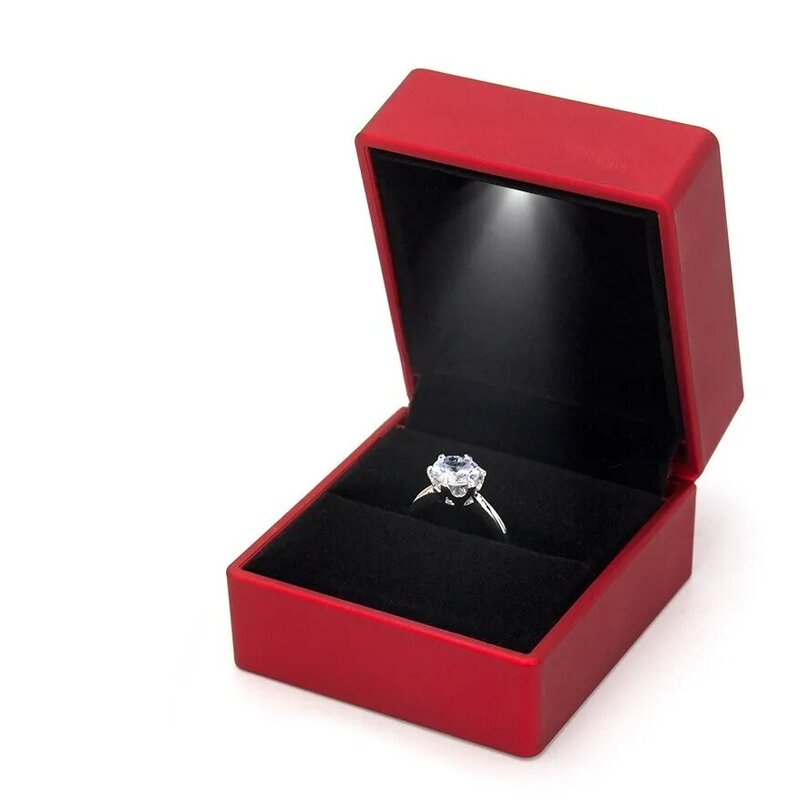LED Schmuck Box für Ring Halskette Engagement Ring Display Geschenk Fall Verpackung Schaufenster Boxen mit Licht Lagerung Fällen Großhandel
