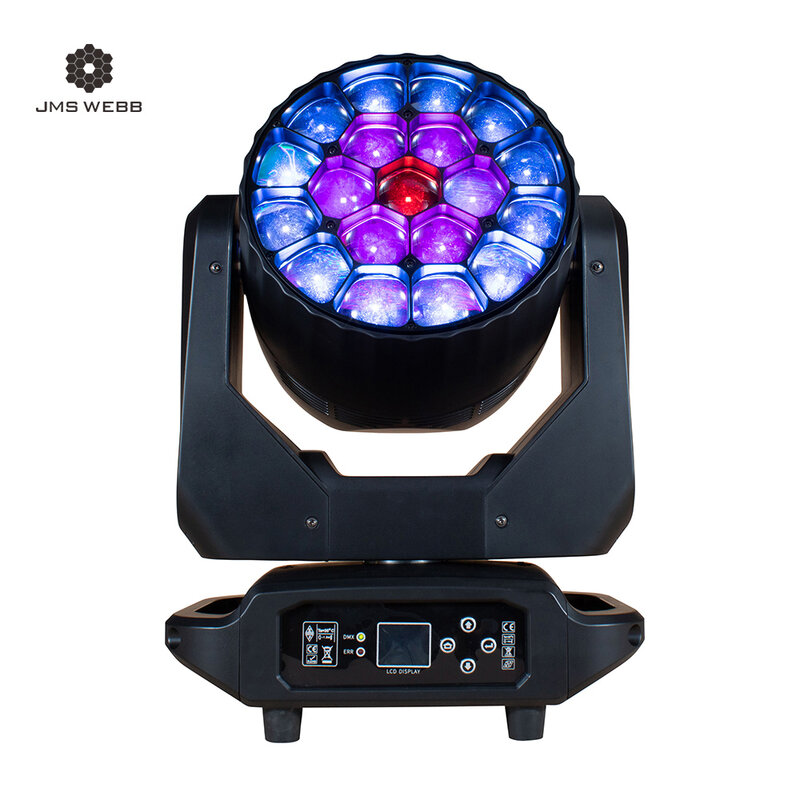 JMS Krim LED Sinar + Mata Lebah Besar Cuci 19x4 0W/19X20W RGBW Zoom Kepala Bergerak Pencahayaan DJ Peralatan Efek Panggung Disko