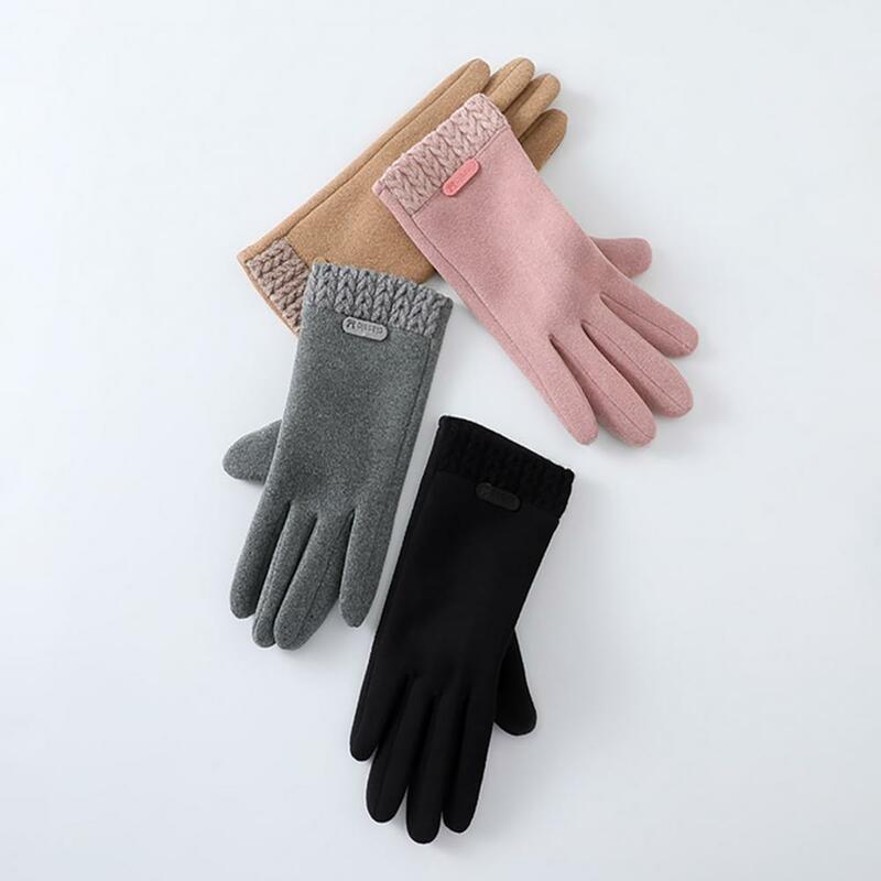 Guanti da campeggio in peluche addensati guanti invernali da donna guanti invernali per donna Touch Screen peluche antivento per esterni